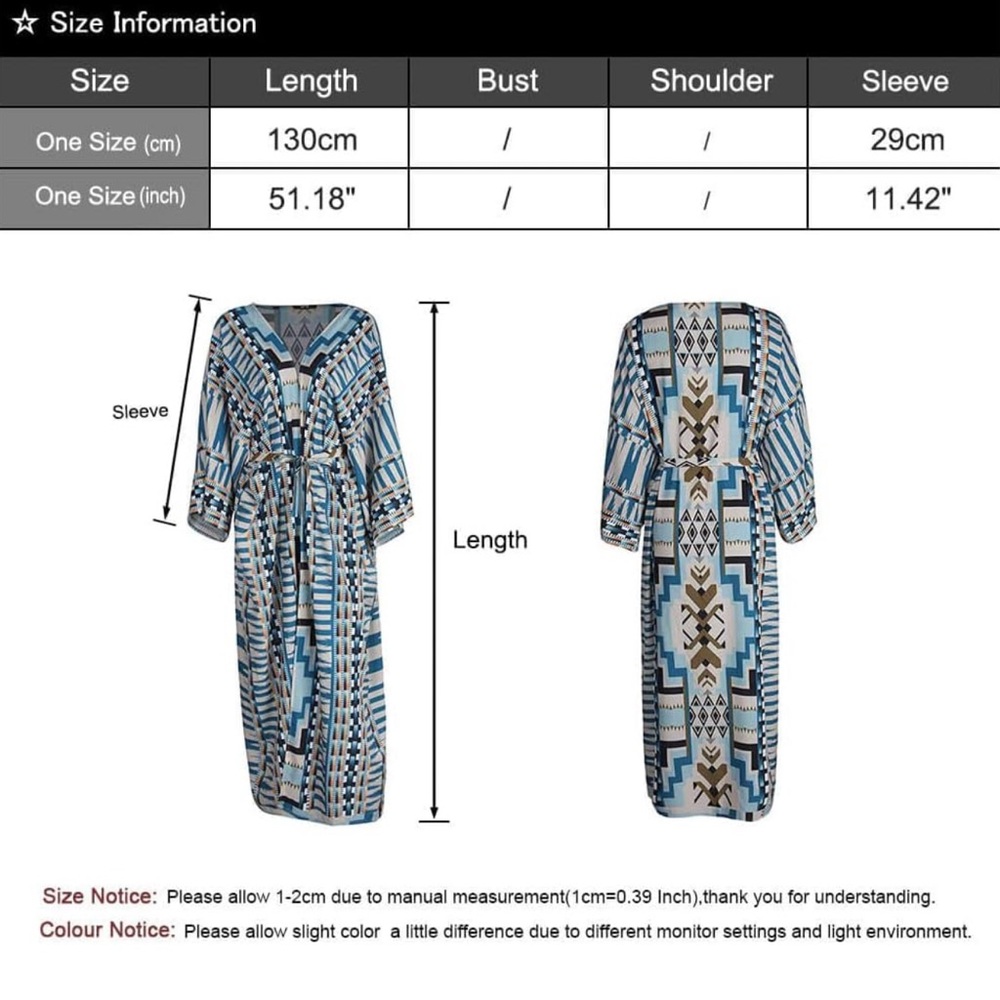 Geometric Patterned Kimono - Picture 6 of 9